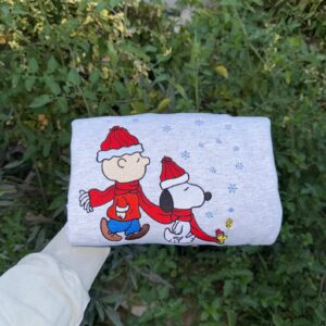 Cute Winter Friends Embroidered Sweatshirt – Holiday Scarf Crewneck, Cozy Christmas Sweater, Handmade Winter Gift