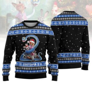 Zootopia 2 Ugly Christmas Sweater, Funny Disney Holiday Sweater for Men Women, Nick and Judy Xmas Gift, Winter Party Outfit, Xmas Gift
