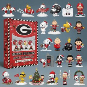Glory Snoopy Georgia Bulldogs Advent Calendar 2025 Official University Of Georgia Holiday Gift Set Ornaments Gift, Ornaments Christmas Tree