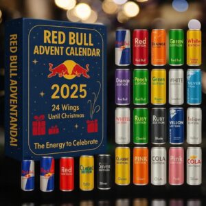 Red Bull Advent Calendar 2025, 24 Days Energy to Celebrate Countdown Christmas Gift, Christmas Ornament, 24 Wings Until Holiday Gift