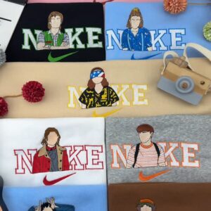 Stranger Things Characters All Team Embroidery Sweatshirt,ST Steve,Max,Eleven Tee,ST SS4 Merch,Steve Harrington,Dustin Henderson,Eddie,All Charachter Hoodie