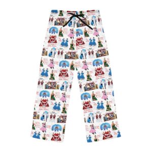 White Christmas Pajama Pants - Women’s - Holiday Lounge Wear, Vintage Film Fan Gift