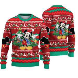 Disney Mickey Ugly Christmas Sweater, Mickey And Friends Xmas Sweatshirt, Mickey Family Christmas Trip Shirt