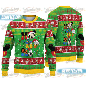 Disney Mickey Mouse Ugly Christmas Sweater, Mickey Mouse Movie Xmas Sweatshirt, Disney Christmas Gift