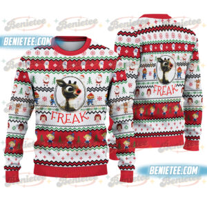 Rudolph The Red Nosed Reindeer Ugly Sweater, Rudolph Christmas Holiday Sweater, The Red Nosed Reindeer Sweater
