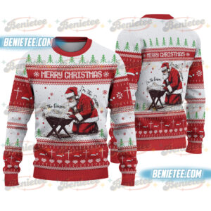 Vintage Santa Crewneck Sweatshirt, Nineties Retro Santa Claus Ugly Christmas Sweater , Christmas Women Men Top Holiday Reindeer Lover Gift Xmas Sweater