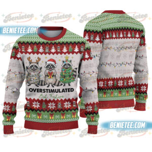 Feral and Festive Ugly Sweater, Raccoon Christmas Sweatshirt, Christmas Raccoon Feral Sweater, Raccoon Feral Shirt