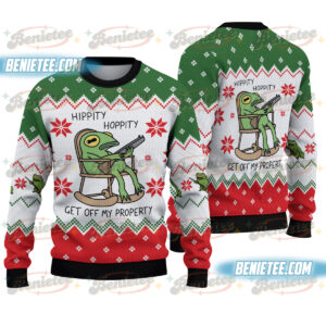Frog Hippity Hoppity Christmas Christmas Ugly Sweater, Funny Frog Holiday Sweater, Animals Xmas Sweatshirt, Frog Meme Sweater Men Women