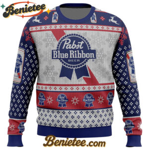 Pabst Blue Ribbon Ugly Christmas Sweater