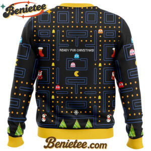 Pac Man Ready for Christmas Ugly Christmas Sweater