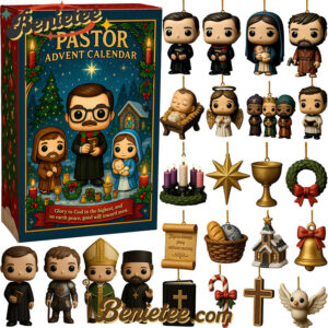 Pastor Advent Calendar, Christmas Countdown Advent Calendar Gift Box with 24 Acrylic Ornaments