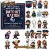 Patriots Nation Advent Calendar, Christmas Countdown Advent Calendar Gift Box with 24 Acrylic Ornaments