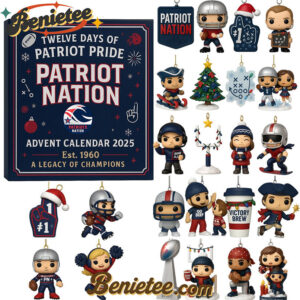 Patriots Nation Advent Calendar, Christmas Countdown Advent Calendar Gift Box with 24 Acrylic Ornaments