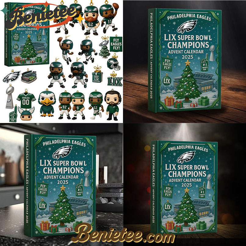 Philadelphia Eagles Advent Calendar 2025 - Super Bowl LIX Champions Edition Christmas Gift, Christmas Idea, Christmas Countdown Advent Calendar Gift Box with 24 Acrylic Ornaments