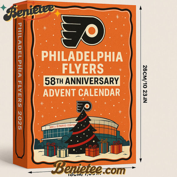 Philadelphia Flyers 58th Anniversary Advent Calendar 2025, Christmas Countdown Advent Calendar Gift Box with 24 Acrylic Ornaments