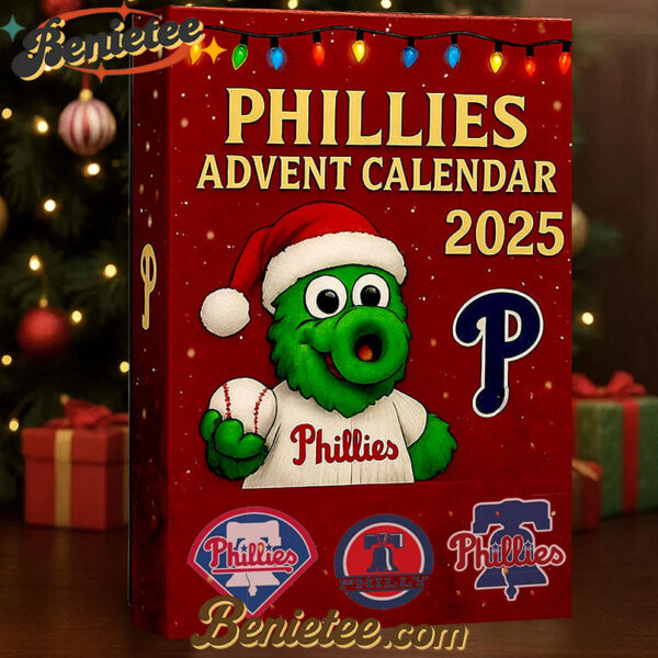 Phillies Advent Calendar 2025, Christmas Countdown Advent Calendar Gift Box with 24 Acrylic Ornaments