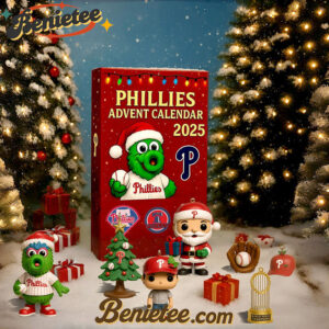 Phillies Advent Calendar 2025, Christmas Countdown Advent Calendar Gift Box with 24 Acrylic Ornaments