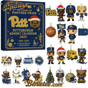 Pittsburgh Panthers 115th Anniversary Advent Calendar, Christmas Countdown Advent Calendar Gift Box with 24 Acrylic Ornaments