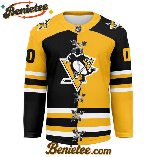 Pittsburgh Penguins - Premium NHL Personalized Split Color Hockey Jersey