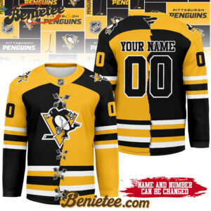 Pittsburgh Penguins - Premium NHL Personalized Split Color Hockey Jersey