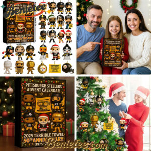 Pittsburgh Steelers 50th Anniversary Advent Calendar, Christmas Gift, Christmas Idea, Christmas Countdown Advent Calendar Gift Box with 24 Acrylic Ornaments