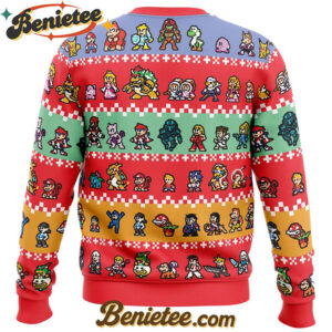 Pixel Smash Super Smash Bros Ugly Christmas Sweater
