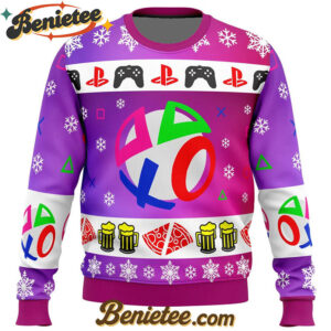 Playstation Neon Ugly Christmas Sweater