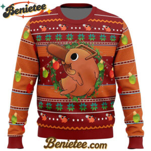 Pochita Chainsaw Man Ugly Christmas Sweater