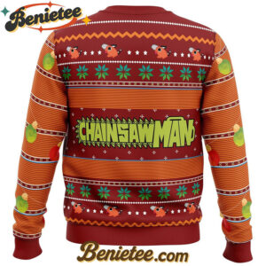 Pochita Chainsaw Man Ugly Christmas Sweater