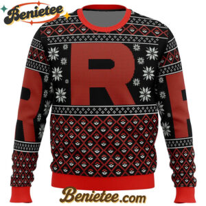 Pokemon Team Rocket Red Black Ugly Christmas Sweater
