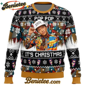 Pop Pop It's Christmas Bruno Mars Ugly Christmas Sweater