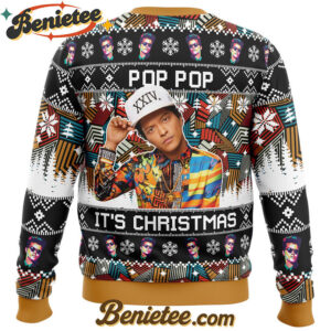 Pop Pop It's Christmas Bruno Mars Ugly Christmas Sweater