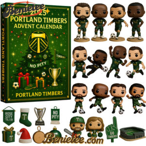 Portland Timbers 2025 Advent Calendar, Christmas Countdown Advent Calendar Gift Box with 24 Acrylic Ornaments