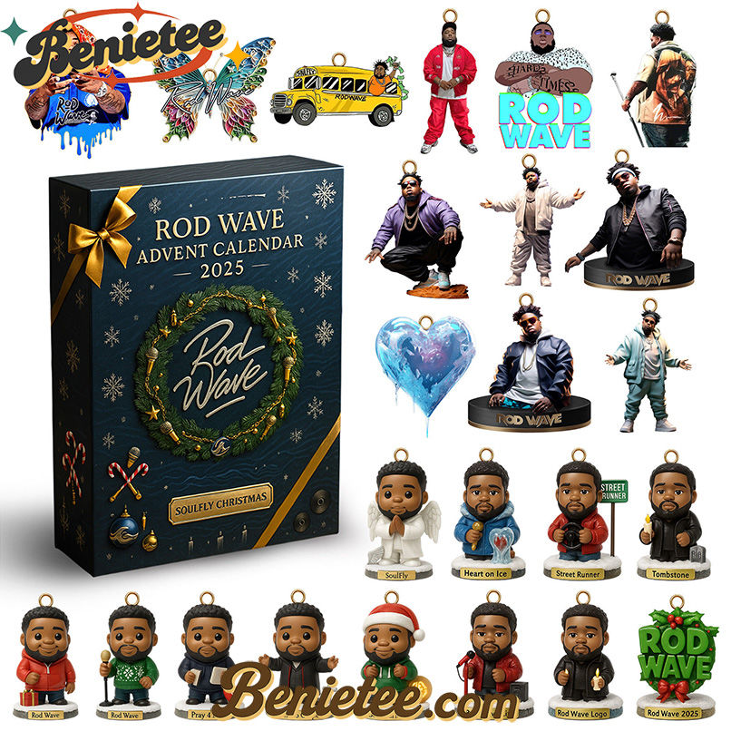 Rod Wave Advent Calendar 2025 CHRISTMAS GIFT, CHRISTMAS IDEA, Christmas Countdown Advent Calendar Gift Box with 24 Acrylic Ornaments