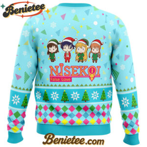 Raku And Friends Nisekoi False Love Ugly Christmas Sweater