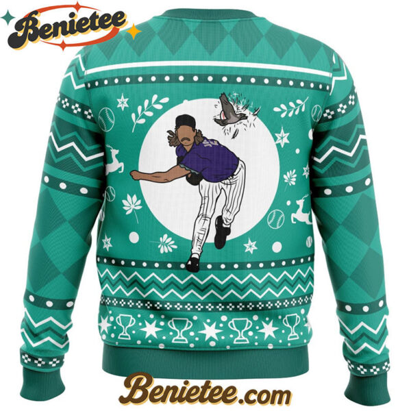 Randy Johnson Hits The Bird Ugly Christmas Sweater