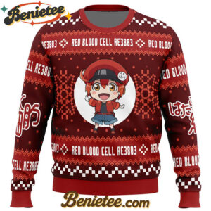 Red Blood Cell Cells at Work Ugly Christmas Sweater