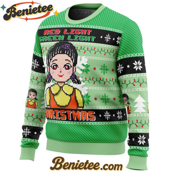 Red & Green Light Squid Game Ugly Christmas Sweater