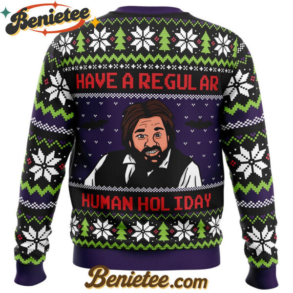 Regular Human Holiday What We Do In The Shadows Ugly Christmas Sweater
