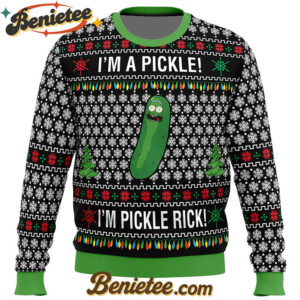 Rick and Morty Pickle Rick Ugly Christmas Sweater