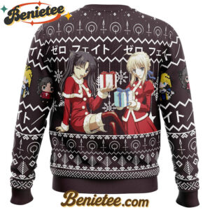 Rin and Saber Santa Fate Zero Ugly Christmas Sweater