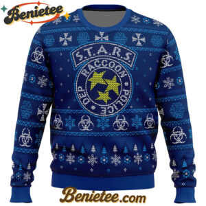 STARS Racoon City Police Resident Evil Ugly Christmas Sweater