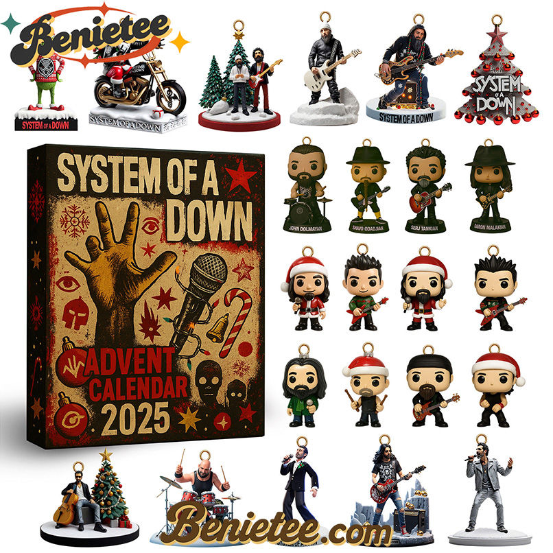 System of a Down Premium Advent Calendar 2025 CHRISTMAS GIFT, CHRISTMAS IDEA, Christmas Countdown Advent Calendar Gift Box with 24 Acrylic Ornaments