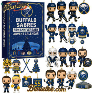 Sabres 55th Anniversary Advent Calendar 2025, Christmas Countdown Advent Calendar Gift Box with 24 Acrylic Ornaments