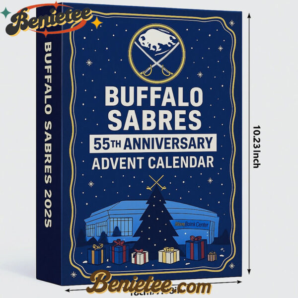 Sabres 55th Anniversary Advent Calendar 2025, Christmas Countdown Advent Calendar Gift Box with 24 Acrylic Ornaments