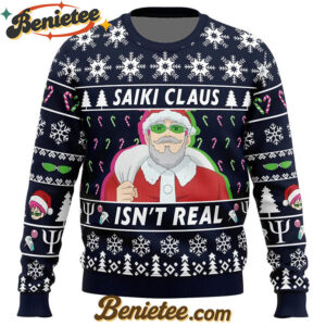 Saiki Claus Isn't Real The Disastrous Life of Saiki K Ugly Christmas Sweater