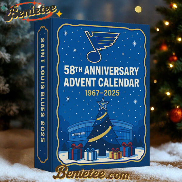 Saint Louis Blues 58th Anniversary Advent Calendar 2025, Christmas Countdown Advent Calendar Gift Box with 24 Acrylic Ornaments