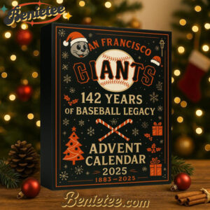 San Francisco Giants 142nd Anniversary Advent Calendar, Christmas Countdown Advent Calendar Gift Box with 24 Acrylic Ornaments