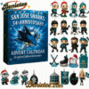 San Jose Sharks 34th Anniversary 2025 Advent Calendar, Christmas Countdown Advent Calendar Gift Box with 24 Acrylic Ornaments