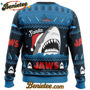 Santa Jaws Jaws Ugly Christmas Sweater